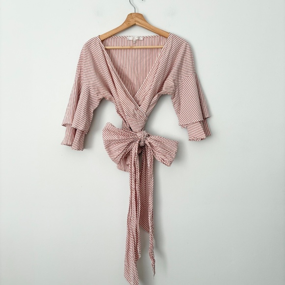 WAYF wrap stripe blouse - Picture 2 of 5